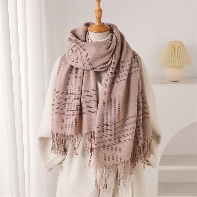 Winter Fringed Warmer Scarf fo - Woven Scarf Blanket recension och pris