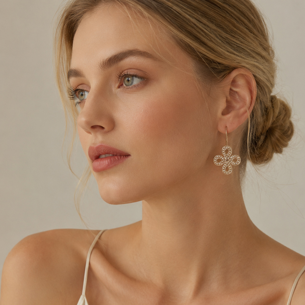 Ear Drop Earrings Bow Knot Bra - Tie Clip Silver recension och pris