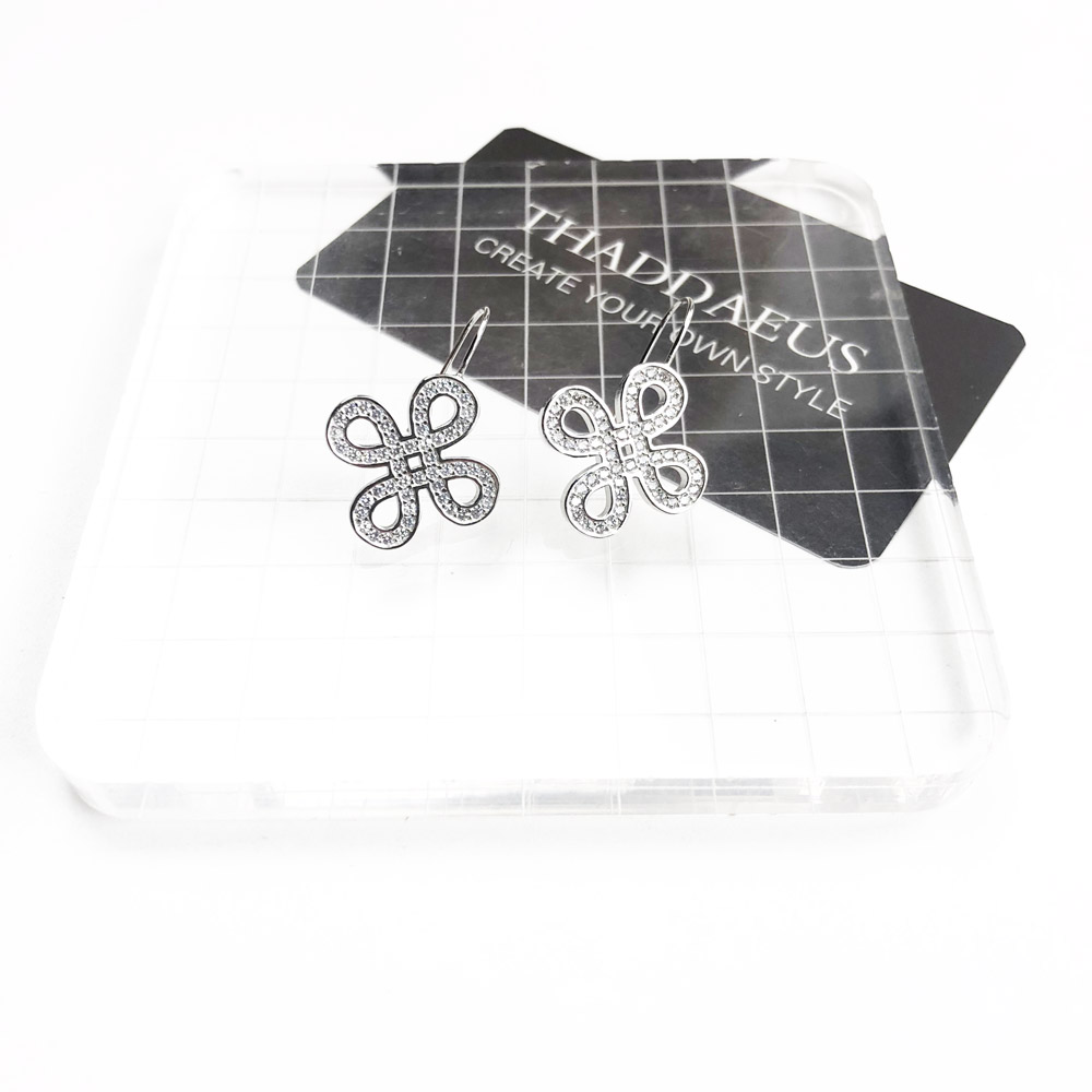 Ear Drop Earrings Bow Knot Bra - Tie Clip Silver recension och pris